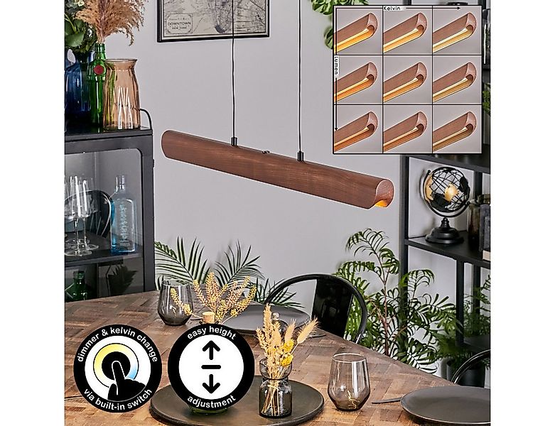 hofstein Pendelleuchte dimmbare Pendellampe aus Metall/Holz/Kunststoff in S günstig online kaufen