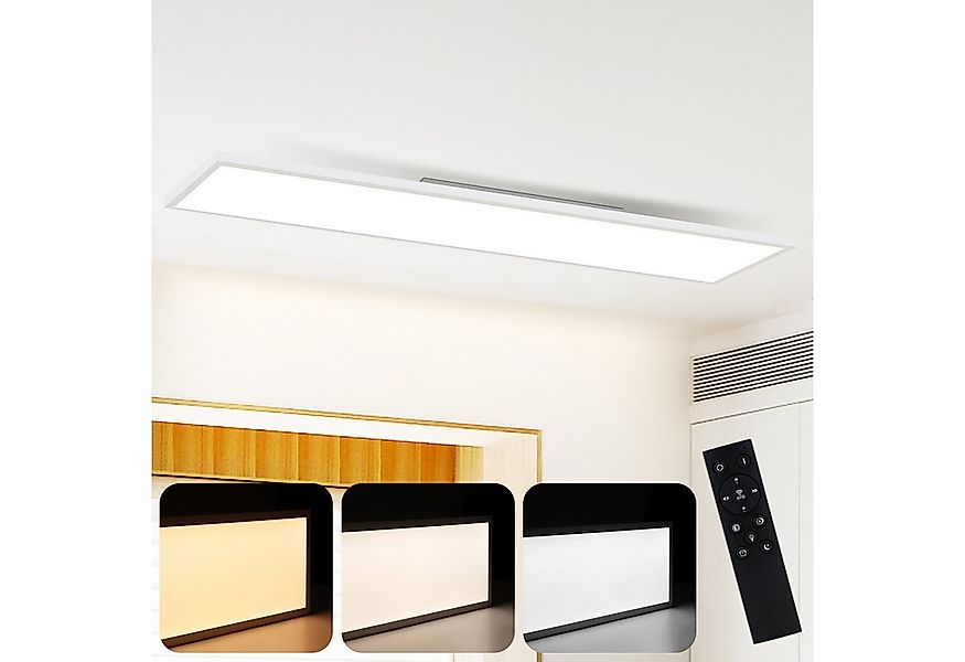 Nettlife LED Panel Flach Deckenleuchte Dimmbar 42W 100*25CM mit Fernbedienu günstig online kaufen