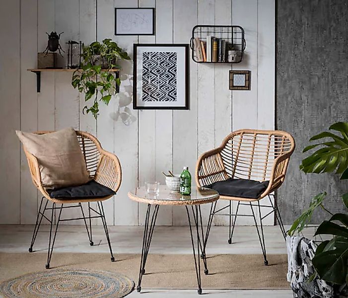 Möbilia Sitzgruppe "Adiba" für Indoor, Terrasse, Wintergarten oder Garten g günstig online kaufen