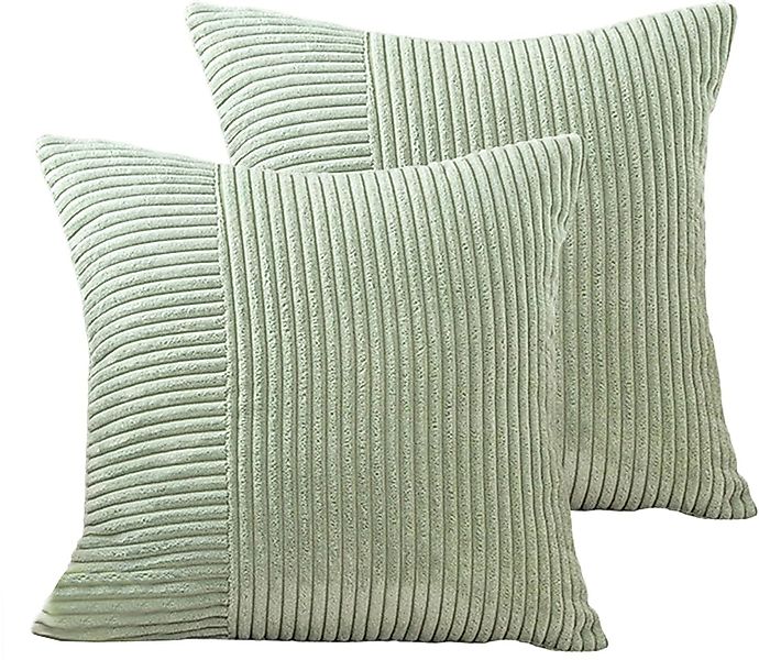 Kaket Kissenbezug 2er-Set Gestreifte Zierkissenbezüge weiche flauschige 45x günstig online kaufen