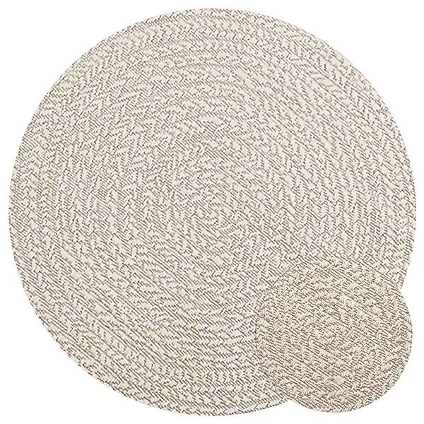 vidaXL Teppich ZIZUR Creme Ø 90 cm Jute-Optik Indoor und Outdoor 4010384 günstig online kaufen