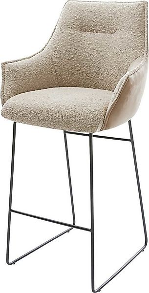 DELIFE Barhocker Alja-Flex, Kufengestell Metall Schwarz Materialmix Mikrofa günstig online kaufen