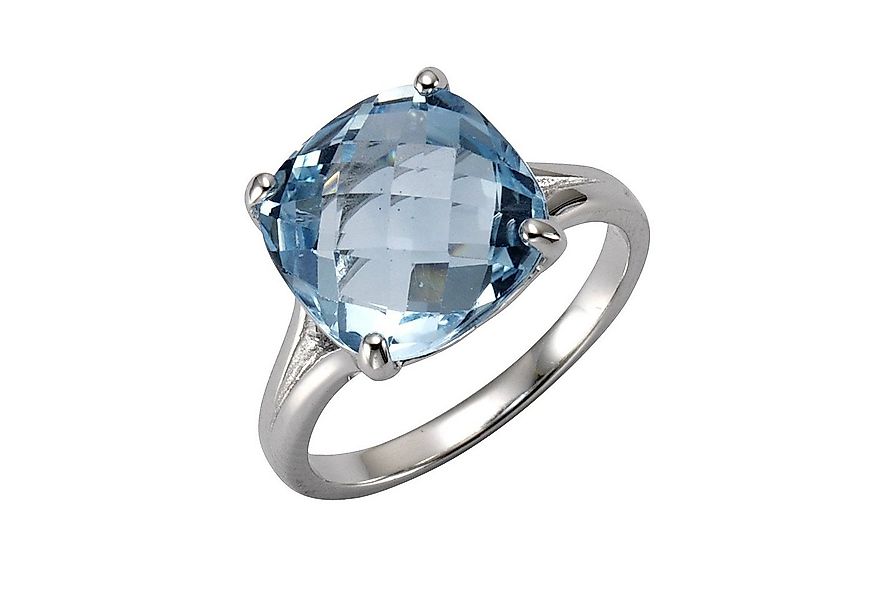 Zeeme Fingerring Silber 925 rhodiniert mit Blautopas (beh) 12mm günstig online kaufen
