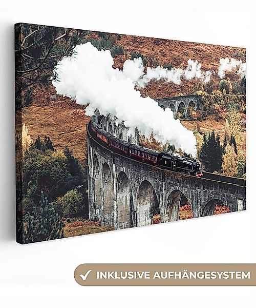 OneMillionCanvasses® Leinwandbild Zug - Natur - Herbst - Architektur, Fotod günstig online kaufen