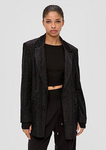 QS Jackenblazer Indoor-Blazer Samtblazer mit Glitzer günstig online kaufen