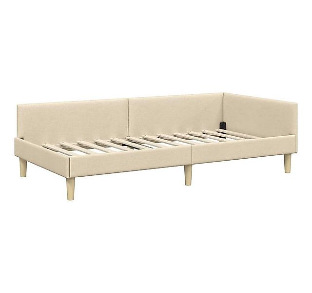 vidaXL Bett Eckbettgestell mit Kopfteil Creme 90 x 190 cm Stoff (1-tlg) günstig online kaufen