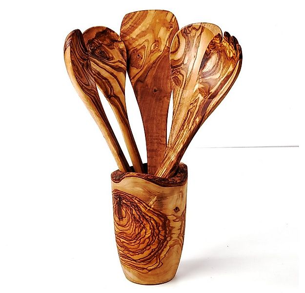 dasOlivenholzbrett Kochbesteckhalter Set aus Olivenholz Köcher im Naturschn günstig online kaufen