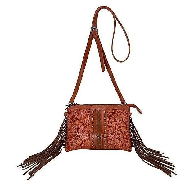 Westernlifestyle Schultertasche Seitliche Fransen Florale Prägung Tasche Ha günstig online kaufen