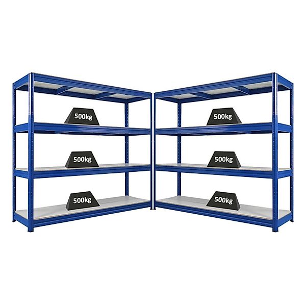 PROREGAL Mega Deal 2x Schwerlastregal Dino HxBxT 180x200x60cm 4 Melamin-Ebe günstig online kaufen