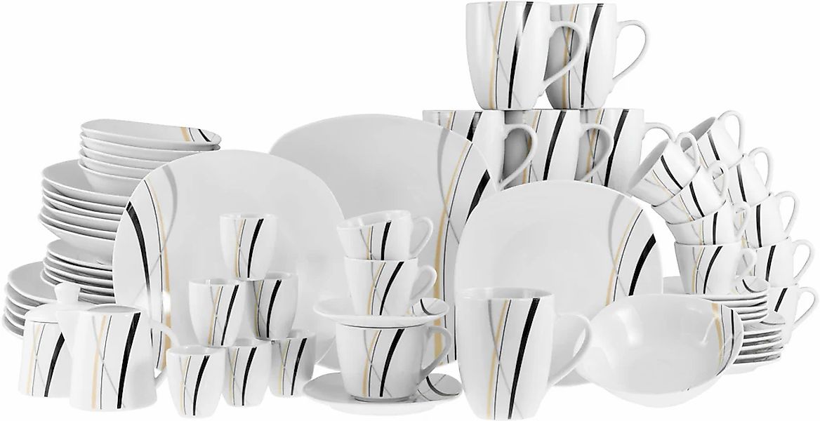 CreaTable Kombiservice "Square City Line, Kombi-Service 62-tlg" Moderner Ur günstig online kaufen