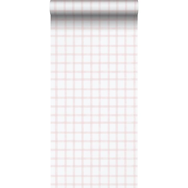 Sanders & Sanders Tapete Karomuster Hellrosa und Weiß 53 cm x 10.05 m günstig online kaufen