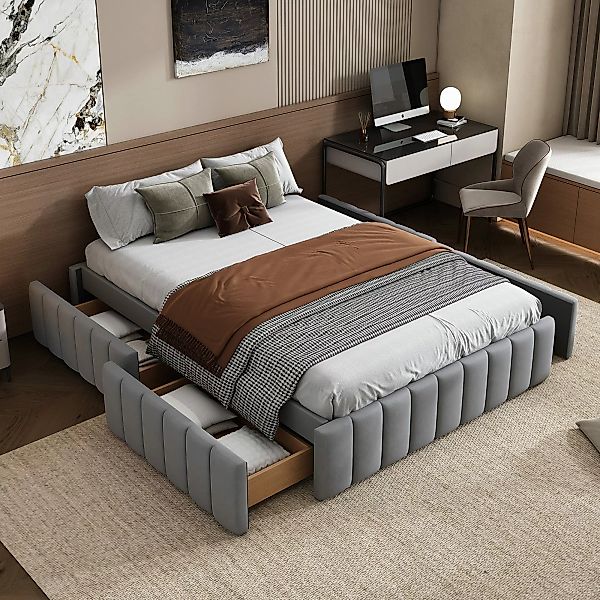 STILVORA Polsterbett 140x200 mit Stauraum,Doppelbett mit günstig online kaufen