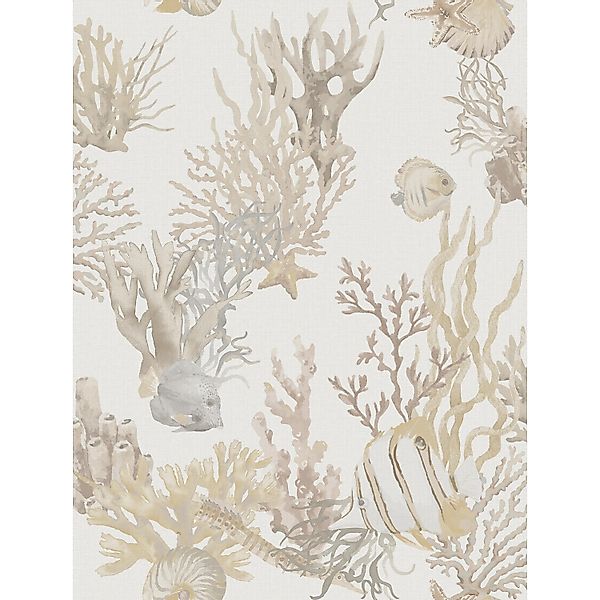 Sanders & Sanders Tapete Unterwasserwelt Beige 53 cm x 10 m günstig online kaufen