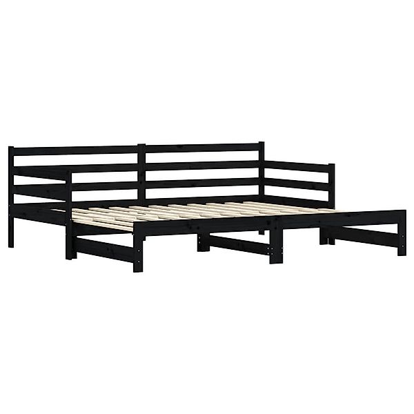 vidaXL Bett Tagesbett Ausziehbar Schwarz 90x200 günstig online kaufen