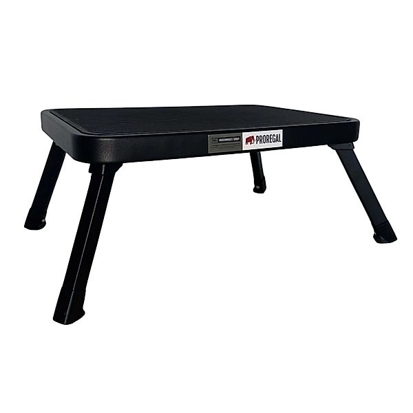 PROREGAL Tritthocker Klappbar 18x47x32cm Traglast 150kg Stahl Matt Schwarz günstig online kaufen