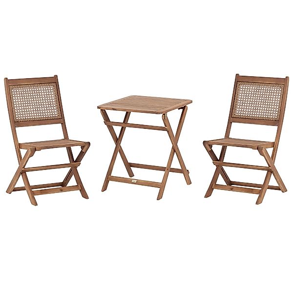 Beliani Bistro Set PARAGGI Heller Holzfarbton günstig online kaufen