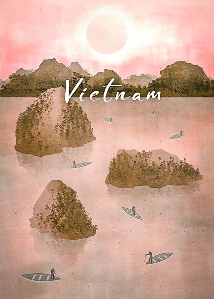 Komar Wandbild »Vintage Travel Vietnam«, (1 St.), Deutsches Premium-Poster günstig online kaufen