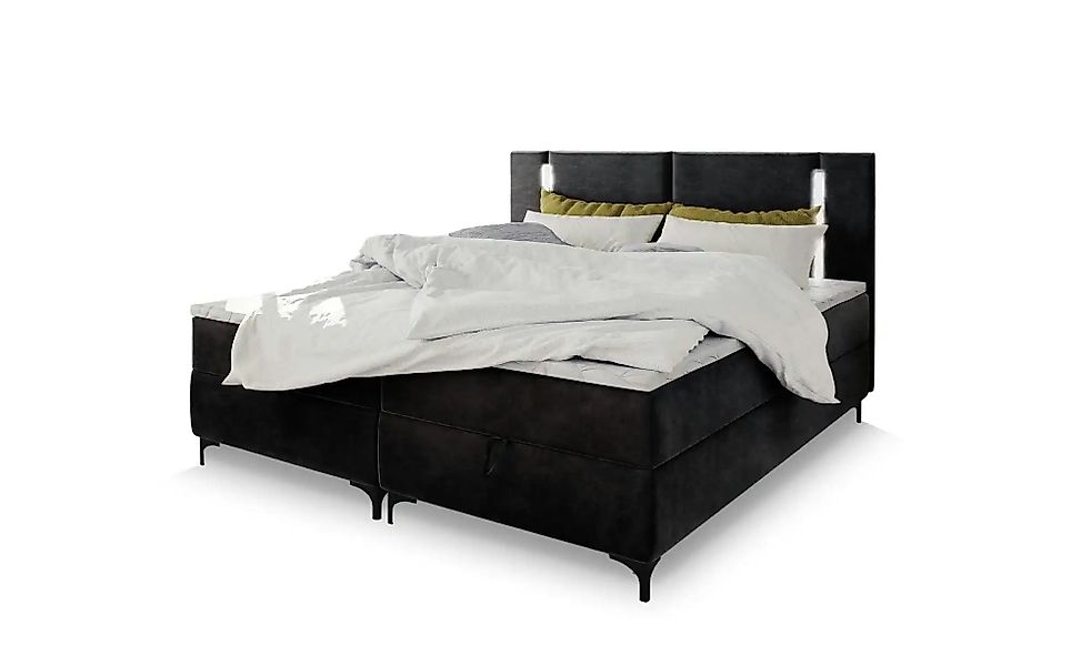 MASSENO Boxbett mit Bettkasten Alba ¦ schwarz ¦ Maße (cm): B: 180 H: 108 Be günstig online kaufen