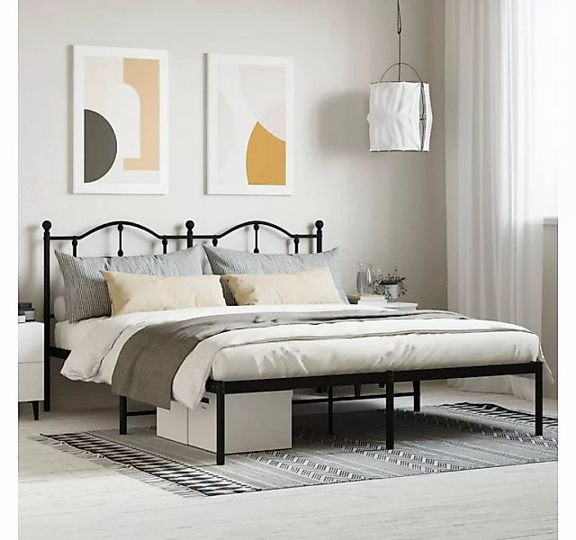 furnicato Bett Bettgestell mit Kopfteil Metall Schwarz 183x213 cm günstig online kaufen
