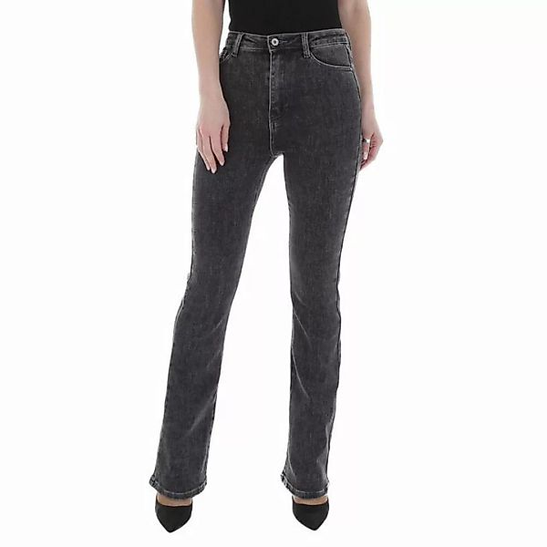 Ital-Design Bootcut-Jeans Damen Freizeit Used-Look Stretch Bootcut Jeans in günstig online kaufen