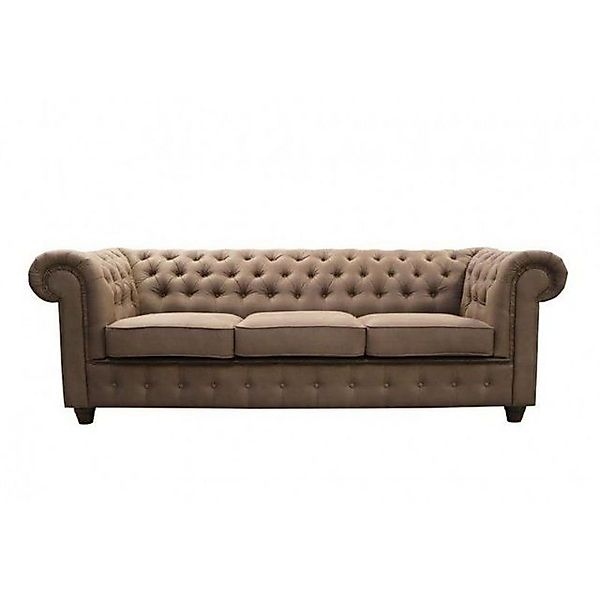 JVmoebel Sofa Brauner Chesterfield Designer Dreisitzer Polster Couch 3-Sitz günstig online kaufen