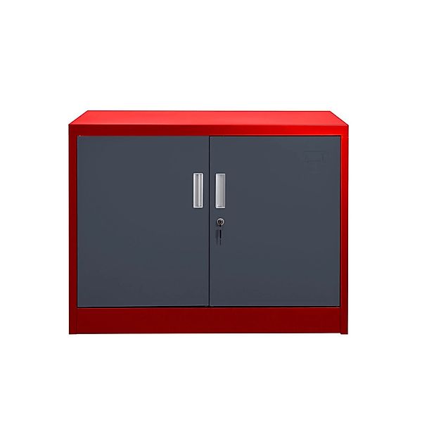 Jet-Line Stahlschrank Saratow in Anthrazit-Rot 68 x 40 x 90 cm mit Abschlie günstig online kaufen