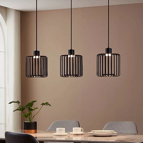 EGLO connect LED-Hängeleuchte Ginestrone-Z, 3-fl., schwarz günstig online kaufen