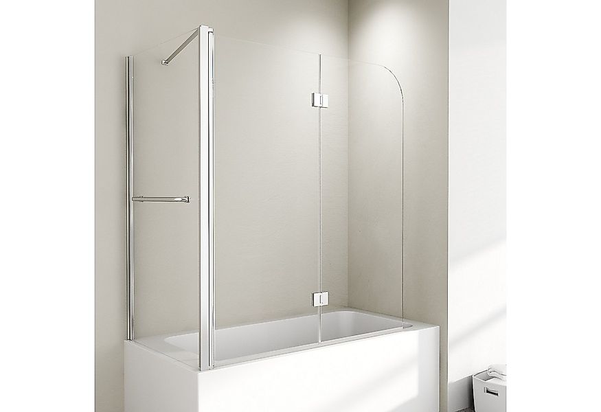 Hopibath Duschwand für Badewanne 2 teilig mit 70cm 75cm Seitenwand 6MM NANO günstig online kaufen