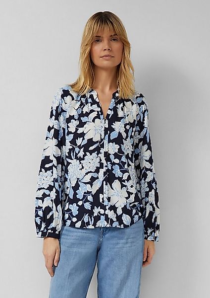 s.Oliver Langarmbluse Bluse Fließende Viskose-Bluse mit All-over-Print günstig online kaufen