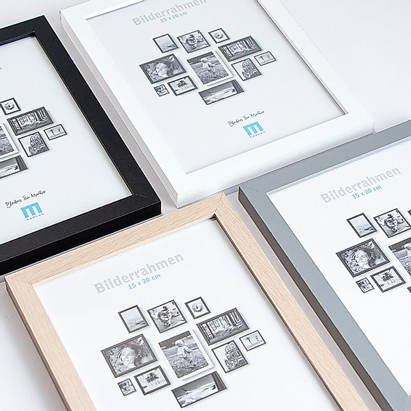 M MERCEO Bilderrahmen, 6er Set 15x15cm Bilderrahmen in schwarz (MDF, Acrylg günstig online kaufen