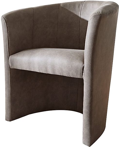 DELIFE Cocktailsessel Pieder, Taupe gepolstert Vintage günstig online kaufen