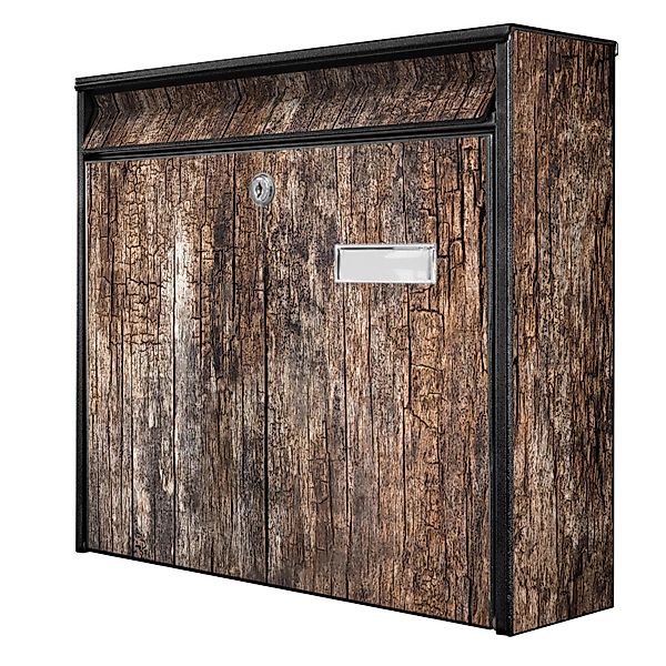 Banjado Briefkasten Schwarz 36.2x32.2x10cm Groß / Inkl. Montagematerial & 2 günstig online kaufen