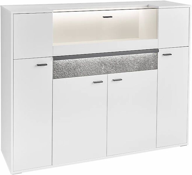 set one by Musterring Highboard "Deltona", inklusive Beleuchtung, mit Glask günstig online kaufen