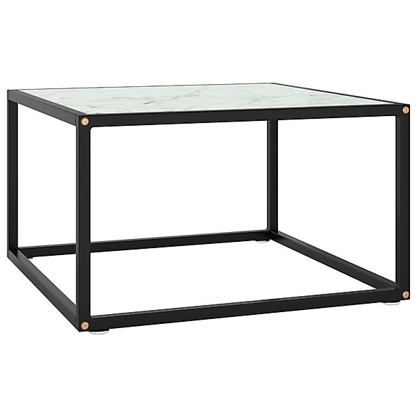 vidaXL Couchtisch Schwarz mit Weißem Glas in Marmor-Optik 60x60x35 cm 32287 günstig online kaufen