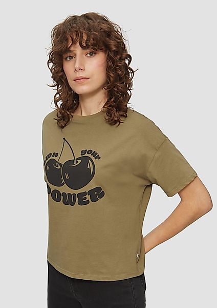 QS Kurzarmshirt Printshirt mit überschnittener Schulter günstig online kaufen