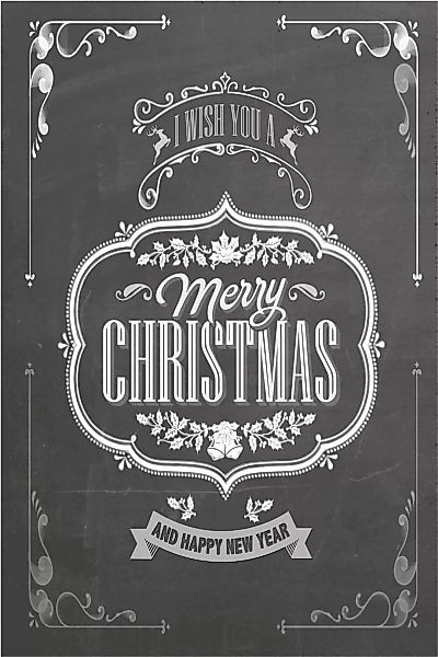 queence Metallbild "Wish you a Merry Christmas", (1 St.), Stahlschilder günstig online kaufen