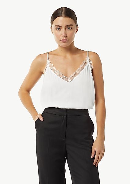 Comma Blusentop Satintop mit Spitzen-Details und günstig online kaufen