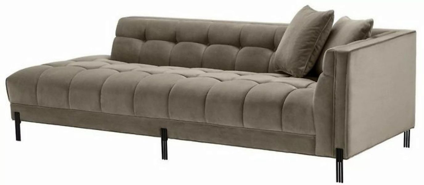 Casa Padrino Loungesofa Luxus Lounge Sofa Greige / Schwarz 223 x 95 x H. 68 günstig online kaufen