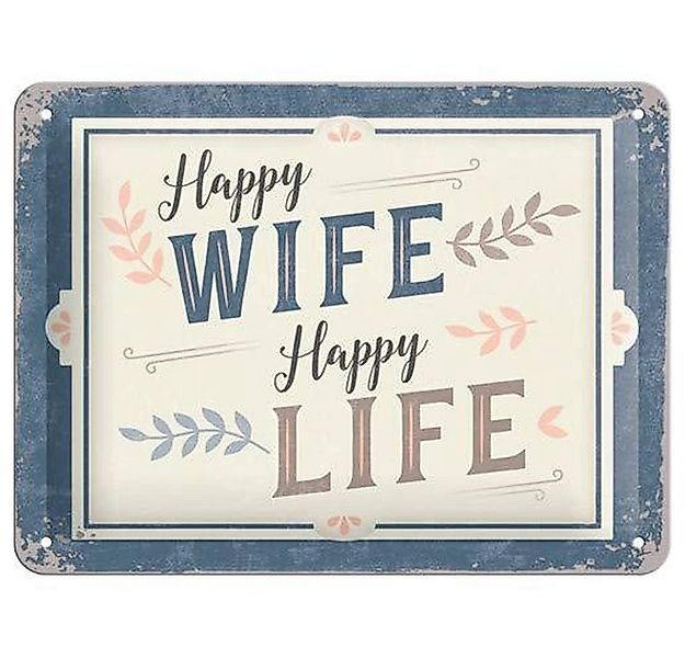 Nostalgic-Art Metallschild Blechschild 15x20 cm - Word Up - Happy Wife Happ günstig online kaufen
