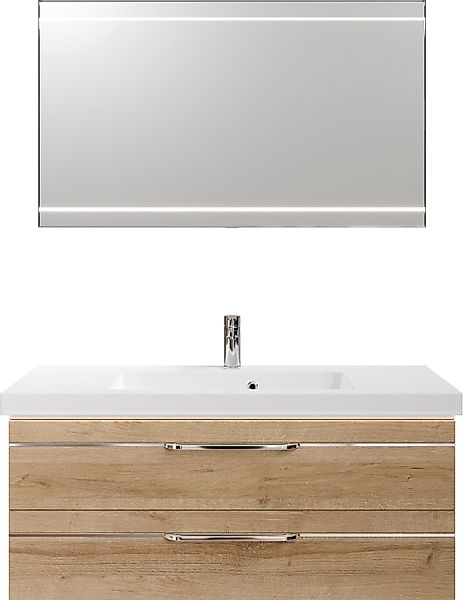 Saphir Badmöbel-Set "Balto 2-teilig Mineralmarmor-Waschtisch mit LED-Spiege günstig online kaufen