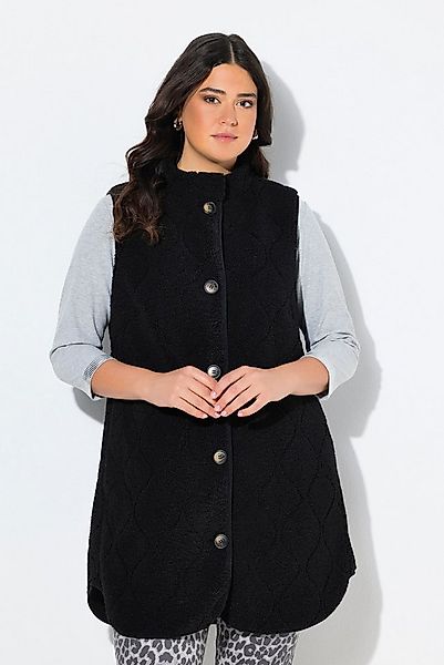 Ulla Popken Steppweste Teddyweste Stehkragen A-Linie ärmellos günstig online kaufen