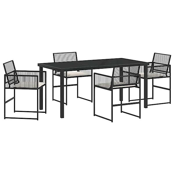 vidaXL Garten Essgruppe 5-Tlg Schwarz Poly Rattan 3379325 günstig online kaufen