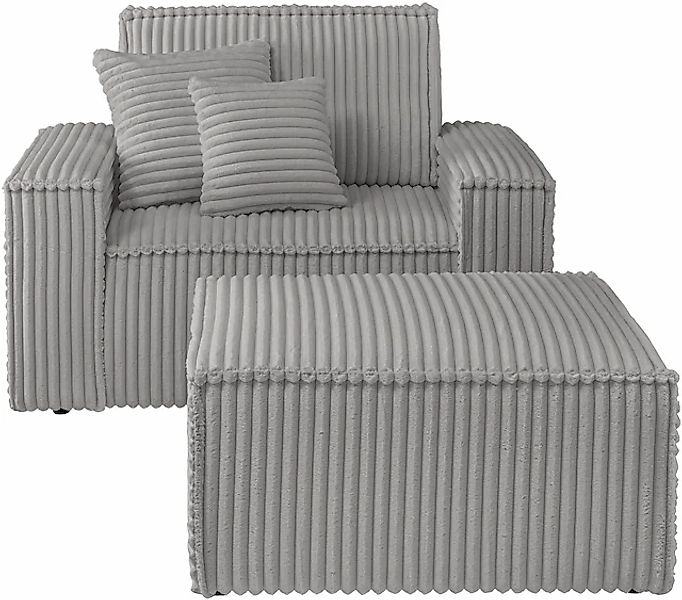 OTTO home Loveseat »FINNLEY, Loveseat & Hocker im Set, trendige Stoffe, ink günstig online kaufen