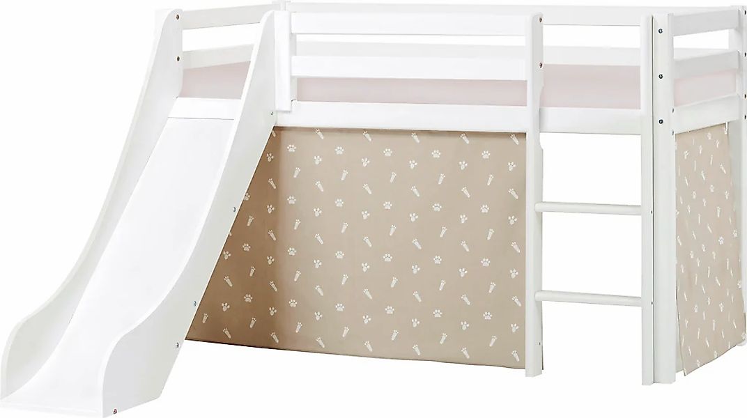 Hoppekids Hochbett ""Pets Silbergrau"", Rutsche & Vorhang Grau und viel Aus günstig online kaufen