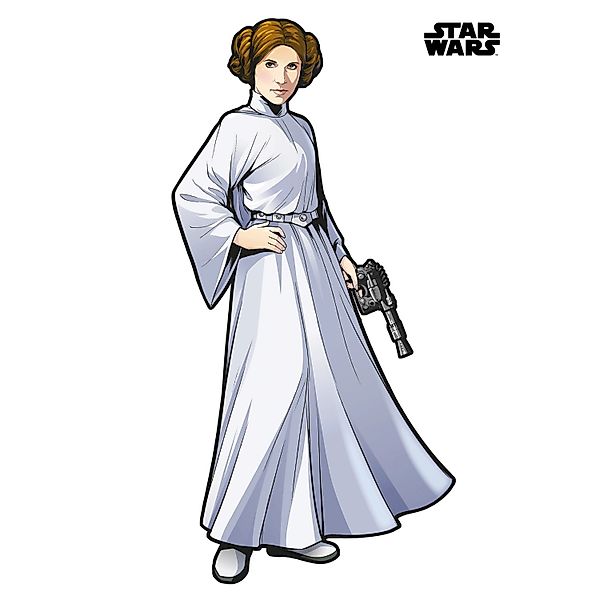 Disney Wandtattoo Star Wars Prinzessin Leia Xxl Grau 127 x 170 cm 612426 günstig online kaufen
