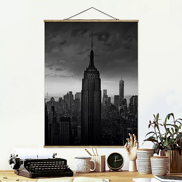 Stoffbild Architektur mit Posterleisten - Hochformat New York Rockefeller V günstig online kaufen