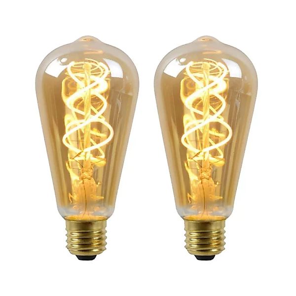 LED Leuchtmittel E27 ST64 in Amber 4,9W 380lm 2er-Pack günstig online kaufen