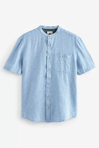 Next Kurzarmhemd Kurzärmeliges Hemd aus Leinengemisch - Stehkragen (1-tlg) günstig online kaufen
