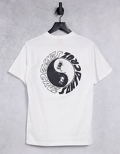 Santa Cruz – T-Shirt mit schreiendem Yin-Yang-Print vorne-Weiß günstig online kaufen