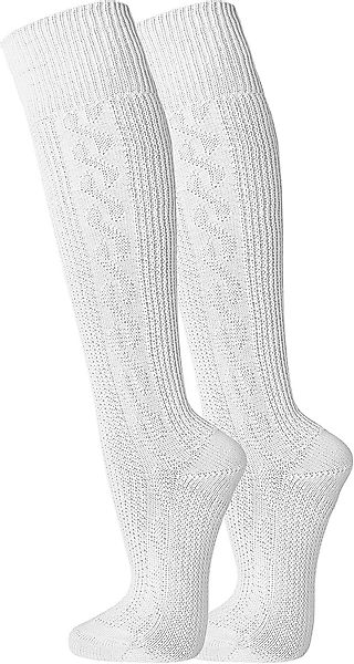 FussFreunde Trachtensocken 2 Paar Kniebundhosen-Strümpfe Reinweiß, günstig online kaufen